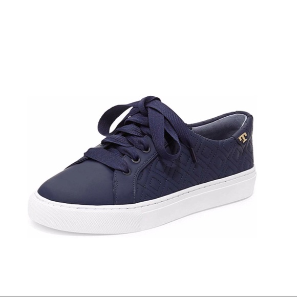 Tory Burch Shoes - Tory Burch Marion Quilted Leather Sneaker Navy 7